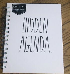 Rae Dunn 2022 PINK Hard Cover Spiral 17 Month Planner 8/21-12/22 HIDDEN AGENDA