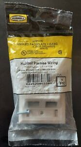 HUBBELL AFP14W Angled Faceplate 1 Gang 4 Jack Openings White -Factory Sealed-