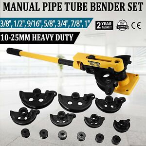 Pipe Tube Bender Manual Bending Machine 3/8&#034;,1/2&#034;,9/16&#034;,5/8&#034;,3/4&#034;,7/8&#034;,1&#034; 7 Dies