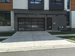Full View [16&#039;x7&#039;] Black Anodized Aluminum &amp; Tempered Frosted Glass Garage Door