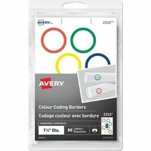 Avery® Colour Coding Border Round Labels - AVE2332