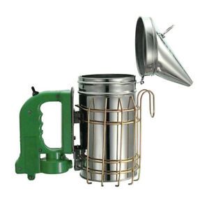 Electric Bee Hive Smoker W/ Heat Shield Equipment Beekeeping Stainless Steel US