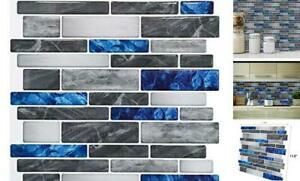 10-Sheet Premium Self-Adhesive Kitchen Backsplash Tiles in Marble, 12&#034;X12&#034;