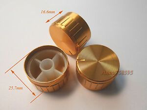 5pcs High Quality Aluminum Potentiometer Volume KNOBS D25.7mm H16.6mm Golden