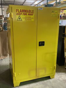 JAMCO FS90YP 90 gal Flammable Cabinet Self-Closing Safety Door 70&#034; x 43&#034; x 34&#034;
