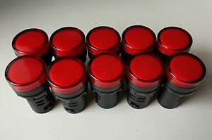 New 10pcs 36V DC AC 22mm Red LED Power Indicator Signal Light AD16-22D/S