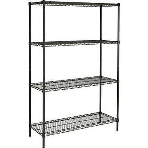 4 Shelf Wire Shelving Storage Rack with Casters Commercial Grade Organizer New