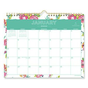 BLUE SKY BLS103629 Day Designer Wirebound Wall Calendar, 11 x 8 3/4, White