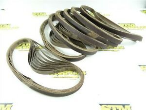 LOT OF 60+ NEW! ASSORTED ABRASIVE FILE BELTS 1/2&#034; X 24&#034; 60 &amp; 80 GRITS