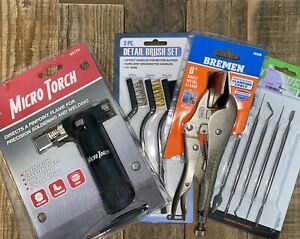 Micro Torch, Bremen Sheet Metal Clamp, Carving Set, Brush Set