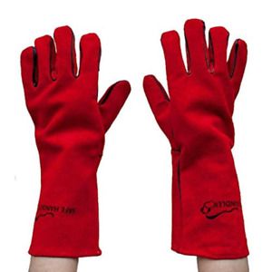Deluxe Split Cowhide Leather Full Inside Lining, 16 In. Welding Gloves