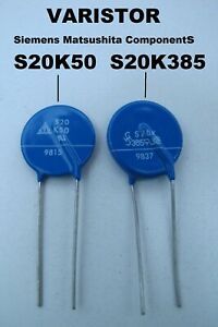 20 Stck S+M Varistor VDR S20K385 385V +  S20K50  50V METALLOXIDEVARISTOR