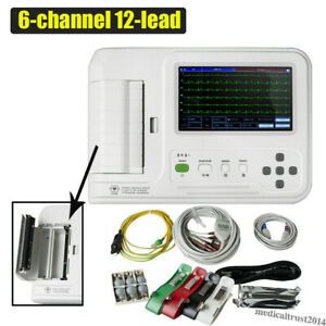 7&#034; Touch 6 Channel 12 Lead ECG EKG Machine Electrocardiograph + Printer Software