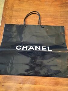 Large Chanel Black Shopping Bag Paper.