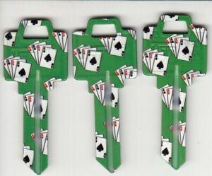 lot of 3 playing card key blanks WR5 (Axxess 67)