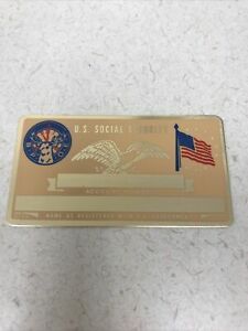 VINTAGE METAL SOCIAL SECURITY CARD (50s-60s) USA Elks Lodge B.P.O.E. New.    R