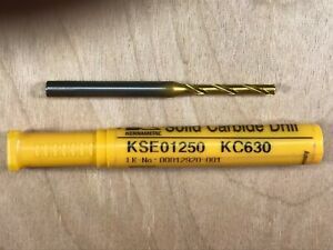 (1) Kennametal KSE 01250 KC630 Solid Carbide Drill