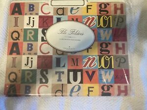 Cavallini &amp; Co. 12 Decorative ALPHABET File Folders 12&#034; X 9.75&#034;