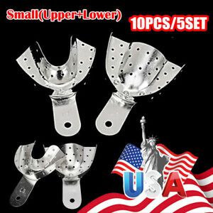 5Pairs Aluminum Dental Perforated Impression Trays Bites Small Size(Upper+Lower)