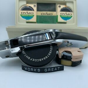 Vintage DYMO 1550 Labeling Kit Tapewriter Wheel Bundle w/ Hard Carrying Case