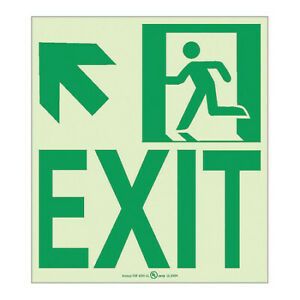 NMC 50F-6SN-UL Nyc Wall Mount Exit Sign, Up Left, 9X8, Flex