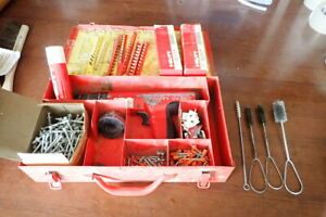 HILTI DX 350 POWDER ACTUATED NAIL GUN w/ Case Many Extras Excellent Tested Works