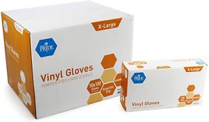 1000 Vinyl Gloves| 4.3 mil Thick, Powder-Free, Non-Sterile, Heavy Duty Disposabl