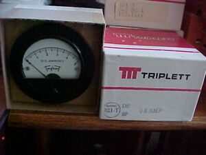 Triplett 3 1/2 &#034; panel meter reading DC current 0-5 Adc TESTED
