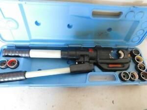 THOMAS &amp; BETTS TBM14M 14 TON HYDRAULIC CRIMPER CRIMPING TOOL W/ 9 DIES