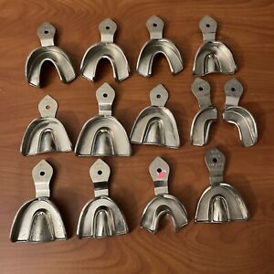 Lot of Vintage Dentist Rim Lock Caulk Impression Trays