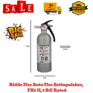 Kidde Auto FX5 II Fire Extinguisher, Liquid &amp; Electrical Fire,Easy Use,Home Safe
