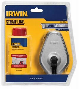 Irwin 1932881 100-Ft. Aluminum Chalk Line Reel + Red Chalk, 4-oz. - Quantity 1
