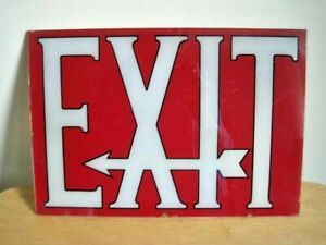Vintage Reverse Painted Glass EXIT Sign Insert