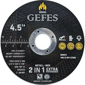 GEFES 10 Pack Cut Off Wheels 4 1/2 x 1/24 x 7/8 For Cutting Metal and Stainle...