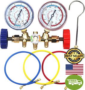 Autowanderer Tool AC Gauge Set, AC Diagnostic Manifold Gauge Set for R134A R12 R