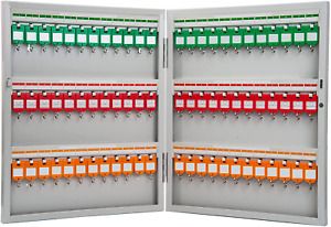 Safe Cabinet Wall Mount Storage Organizer with  Lock 72 Key Black Powder Coated