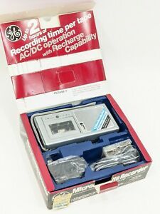 Vintage GE Microcassette Recorder Player Model 3-5338 museum quality &amp; complete