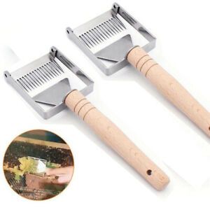 2Pcs Stainless Steel Uncapping Beehive Honey Fork Scraper Shovel Beekeeping Tool