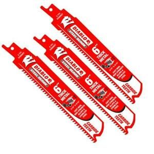 DIABLO DS0608CF3 6&#034; Steel Demon Carbide-tipped Recip Blades for Thick Metal |3PK