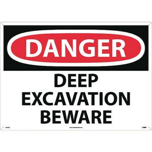 NMC D256AD Large Format Danger Deep Excavation Beware Sign