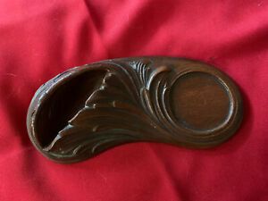 Vintage Syroco Wood NY USA Carved Ink Well Card Holder Desk Office