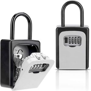 Key Lock Box, Combination Lockbox with Code for House Key Storage, Combo Door
