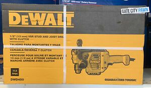 Dewalt DWD450 1/2&#034; VSR Stud &amp; Joist Drill w/ Clutch Dual Speed Range - 11amp NEW