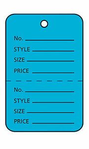 Blue Perforated Coupon Price Tags - Unstrung - 1”W x 1”H - 1,000 tags