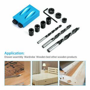 DIY Pocket Hole Screw Jig Kit Adapter Dowel Drill Set Carpenter Wood Joint Tool