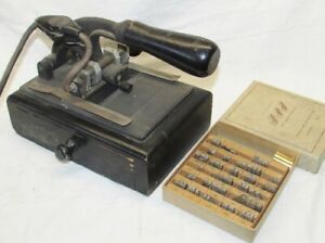 Vintage Franklin Mfg Co. Hot Stamp Machine with Metal Stamps c