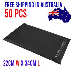 Medium Compostable Mailer Mailing Bags Satchels Eco Friendly Black Poly 50 pcs