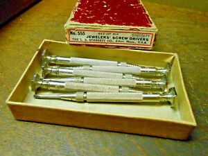 Starrett Screwdrivers Set of 6  Instrument and Jewelers No.  555-6 in Box