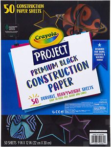 Crayola Black Construction Paper, Premium Art Supplies, Standard Size, 50 Count, US $13.90 – Picture 1