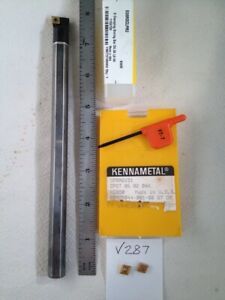 USED 1/2&#034; KENNAMETAL CARBIDE BAR E08R SCLPR2 W/ 8 KENNAMETAL 21.51 INSERTS -V287